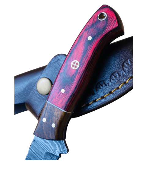 Blood-Oak Damascus Skinner