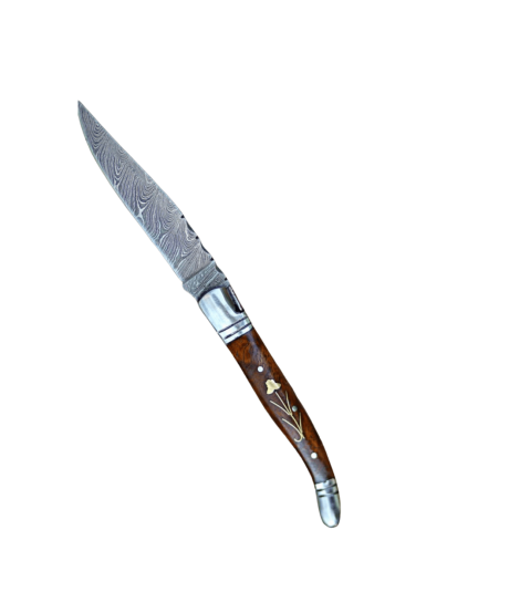 Golden Leaf Damascus Knife