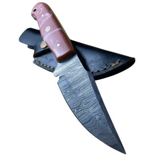 Rose Quartz Damascus Skinner