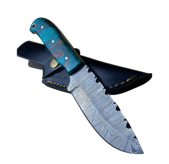 Azure Burl Damascus Skinner